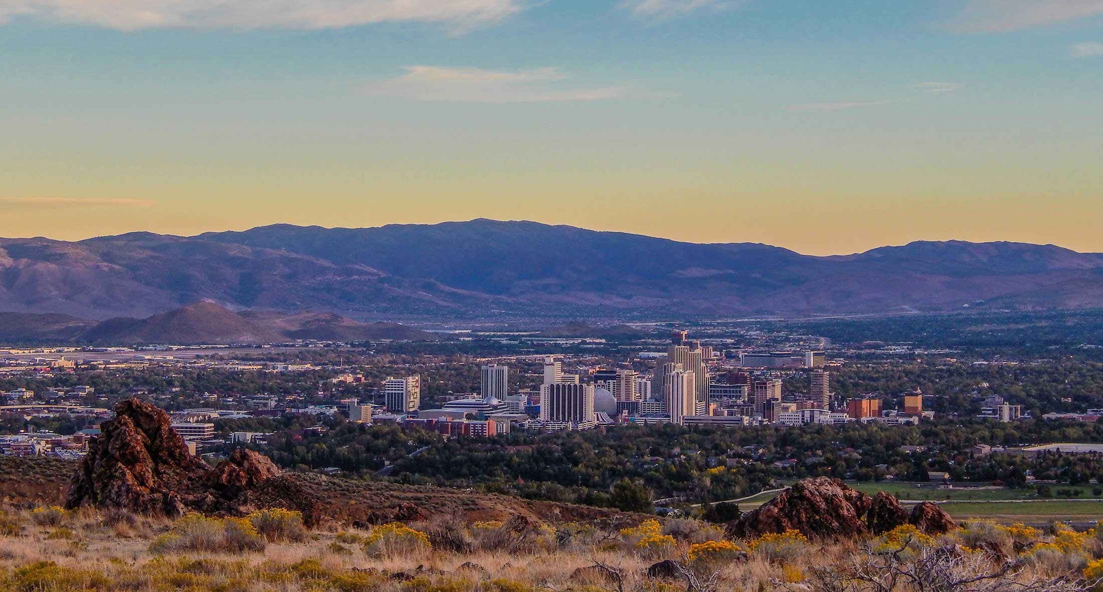 Reno skyline near Caughlin Ranch and Lakeridge