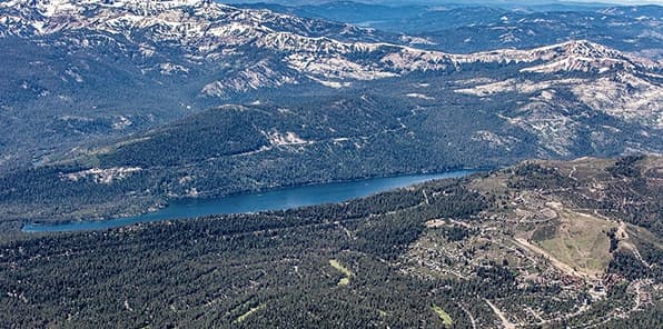 Aerial view of Tahoe Donner in Truckee California